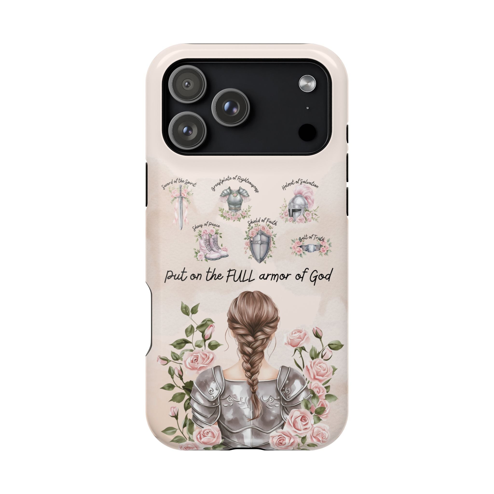 Armor of God (brown hair) phone case