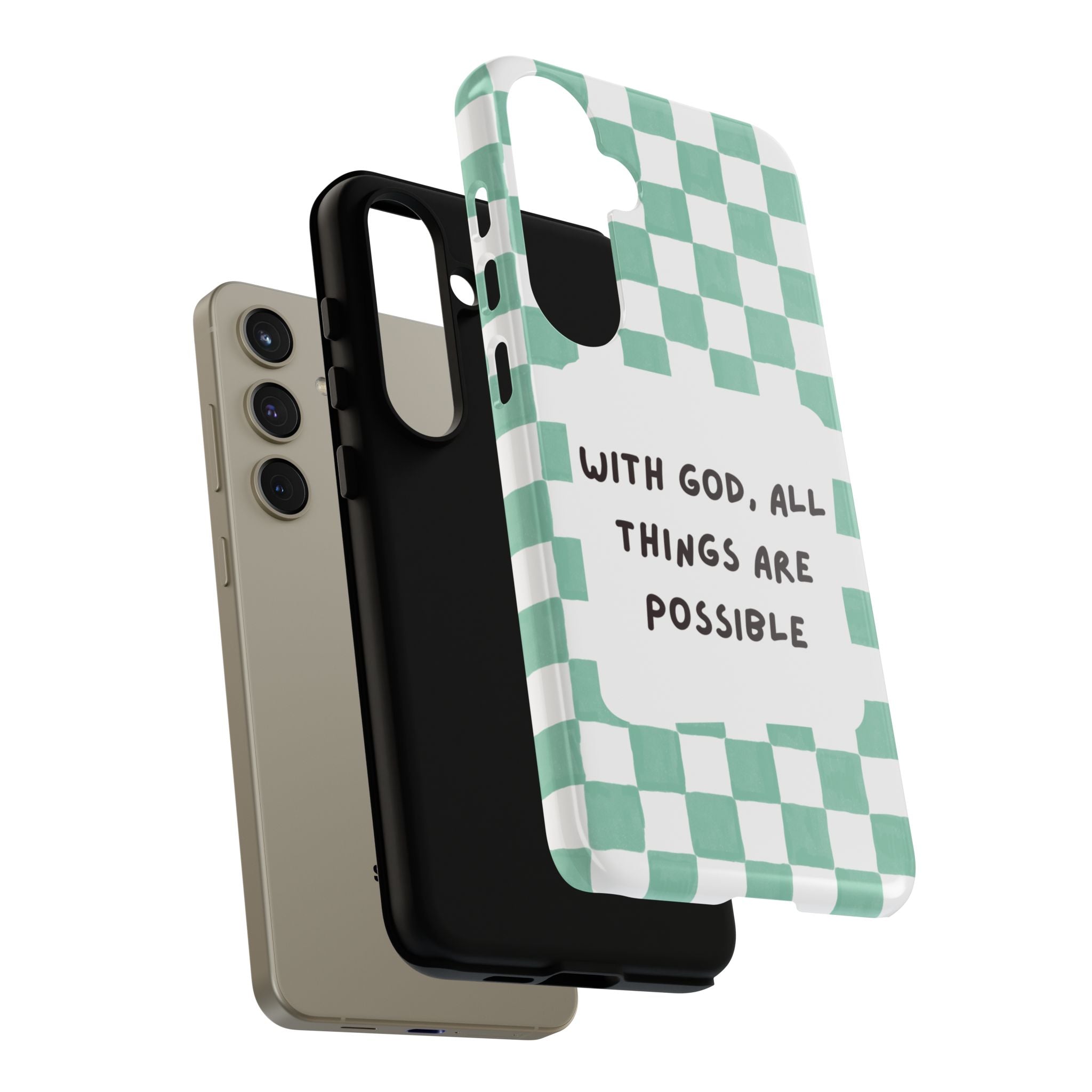 "With God, All Things Are Possible" Non MagSafe Phone Case
