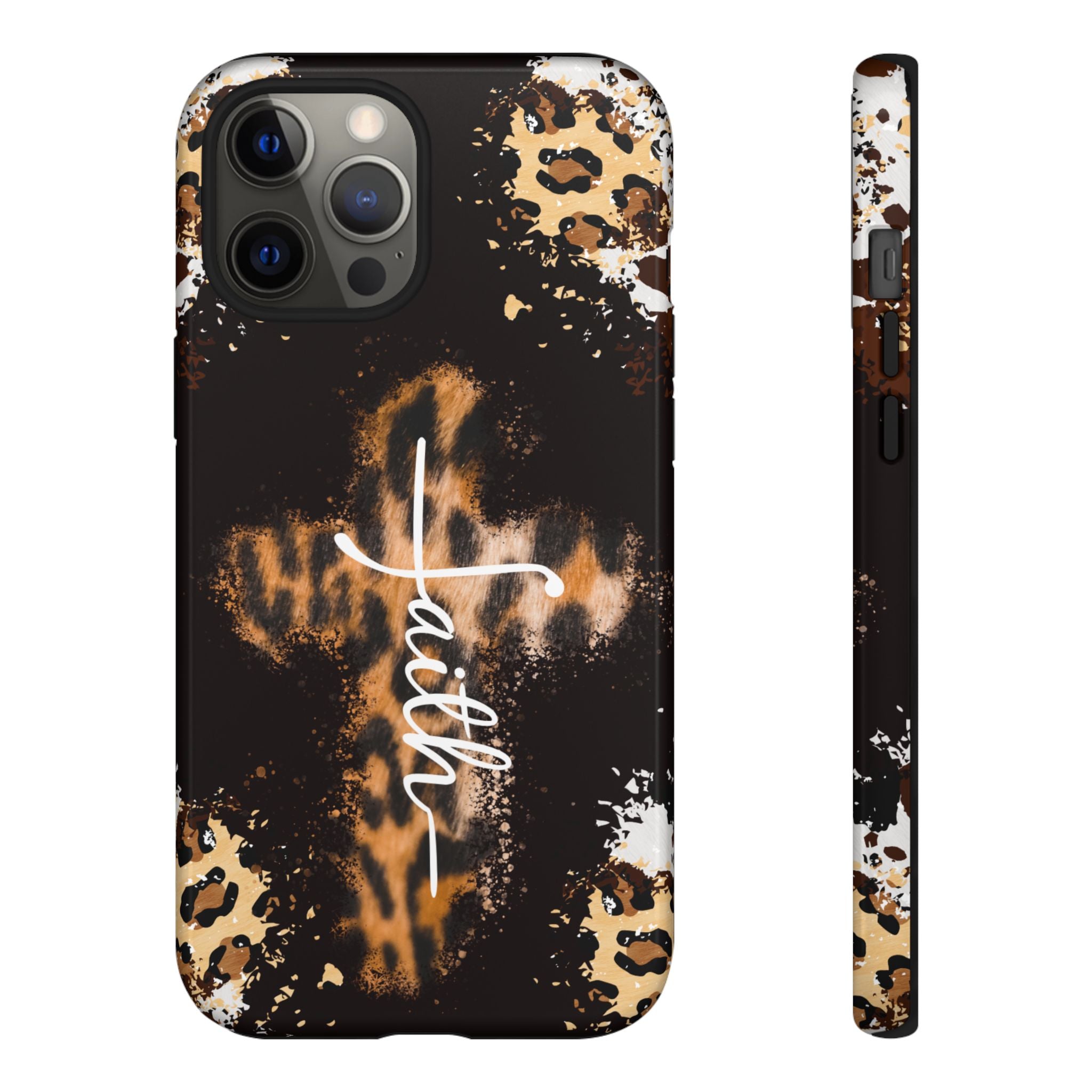 Faith Leopard Cross Non MagSafe Phone Case