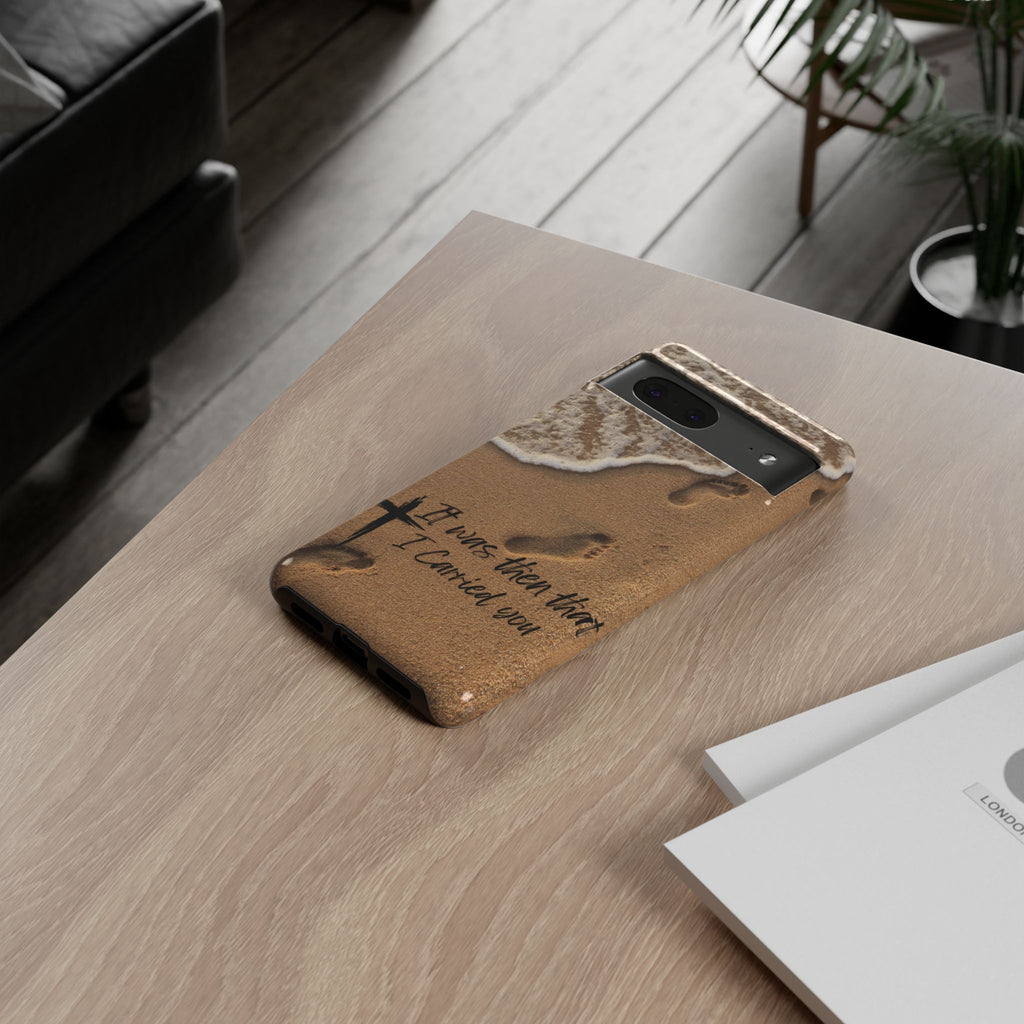 Footprints in the sand phone case