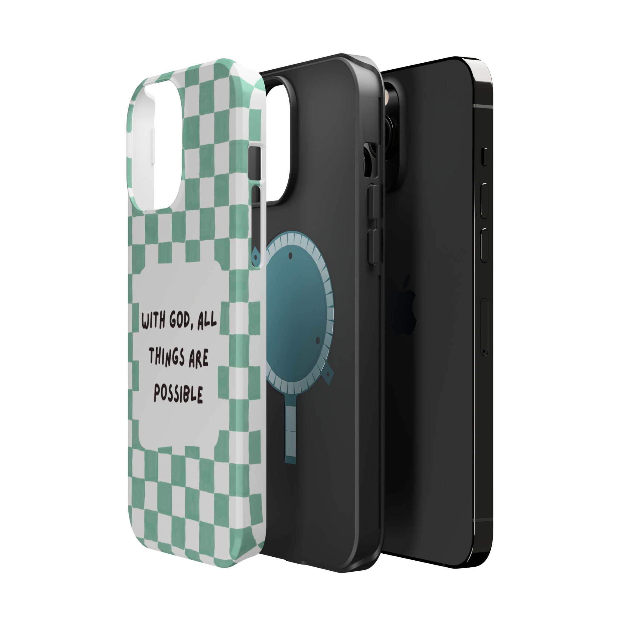 'With God' Checkered Phone Case