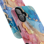 Pink & Blue Marbled MagSafe Phone case