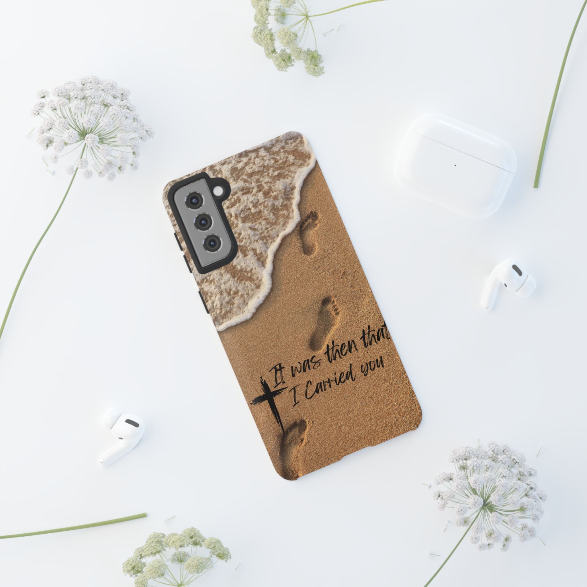Footprints in the sand phone case
