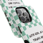 'With God' Checkered Phone Case