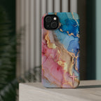 Pink & Blue Marbled MagSafe Phone case