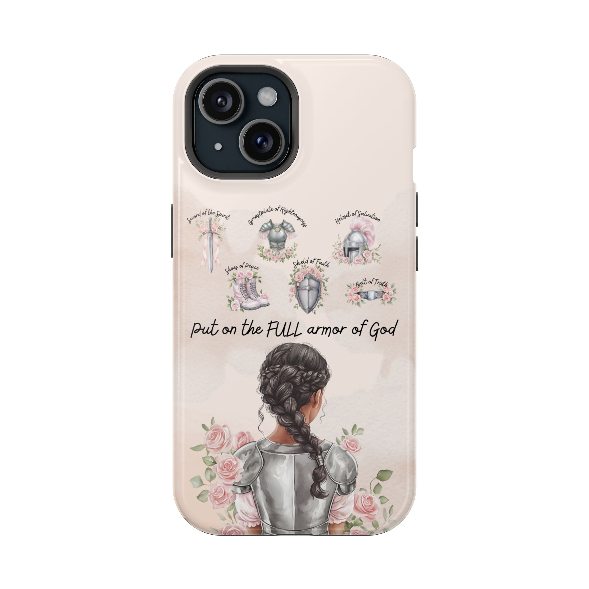 Armor of God (Dark haired woman) phone case