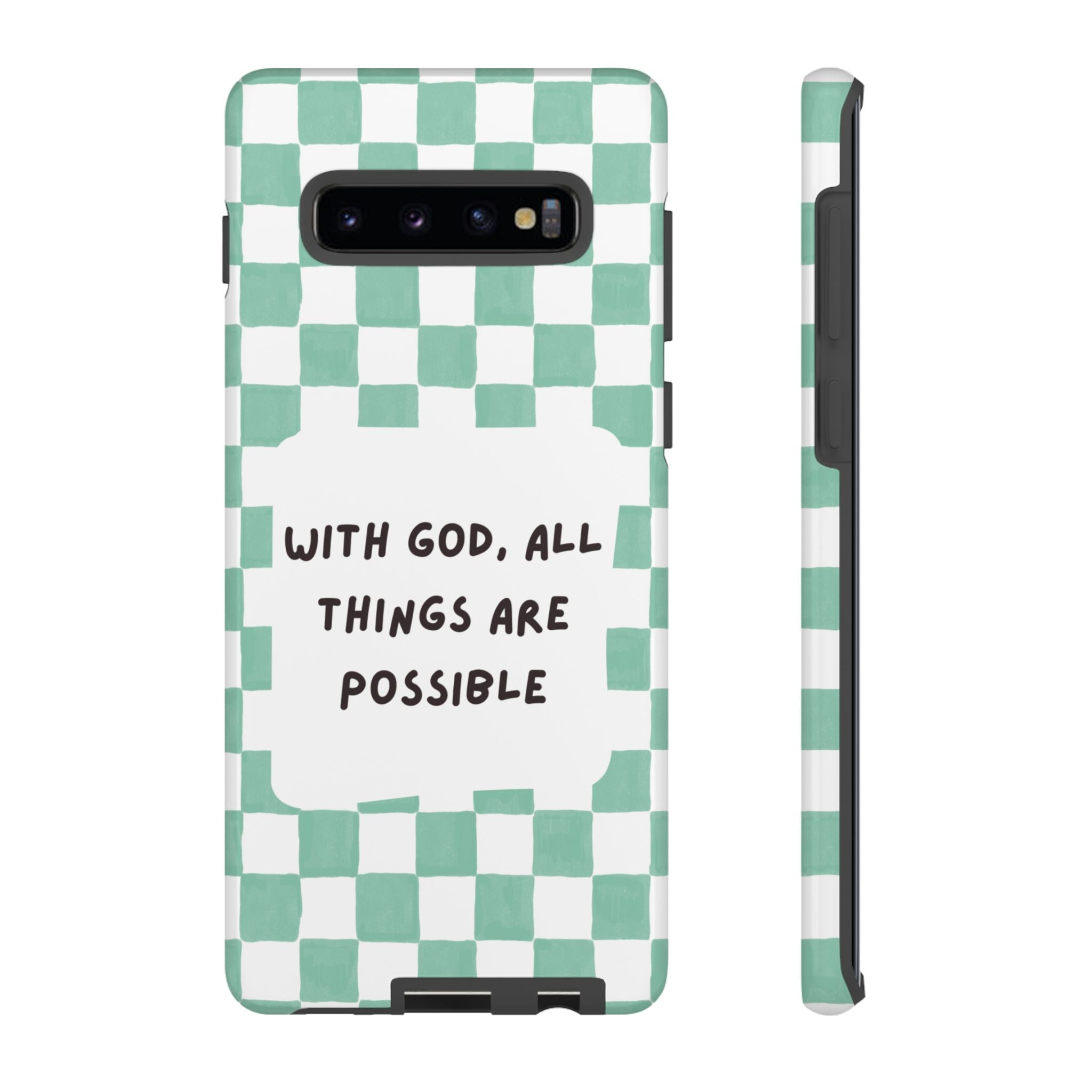 "With God, All Things Are Possible" Non MagSafe Phone Case