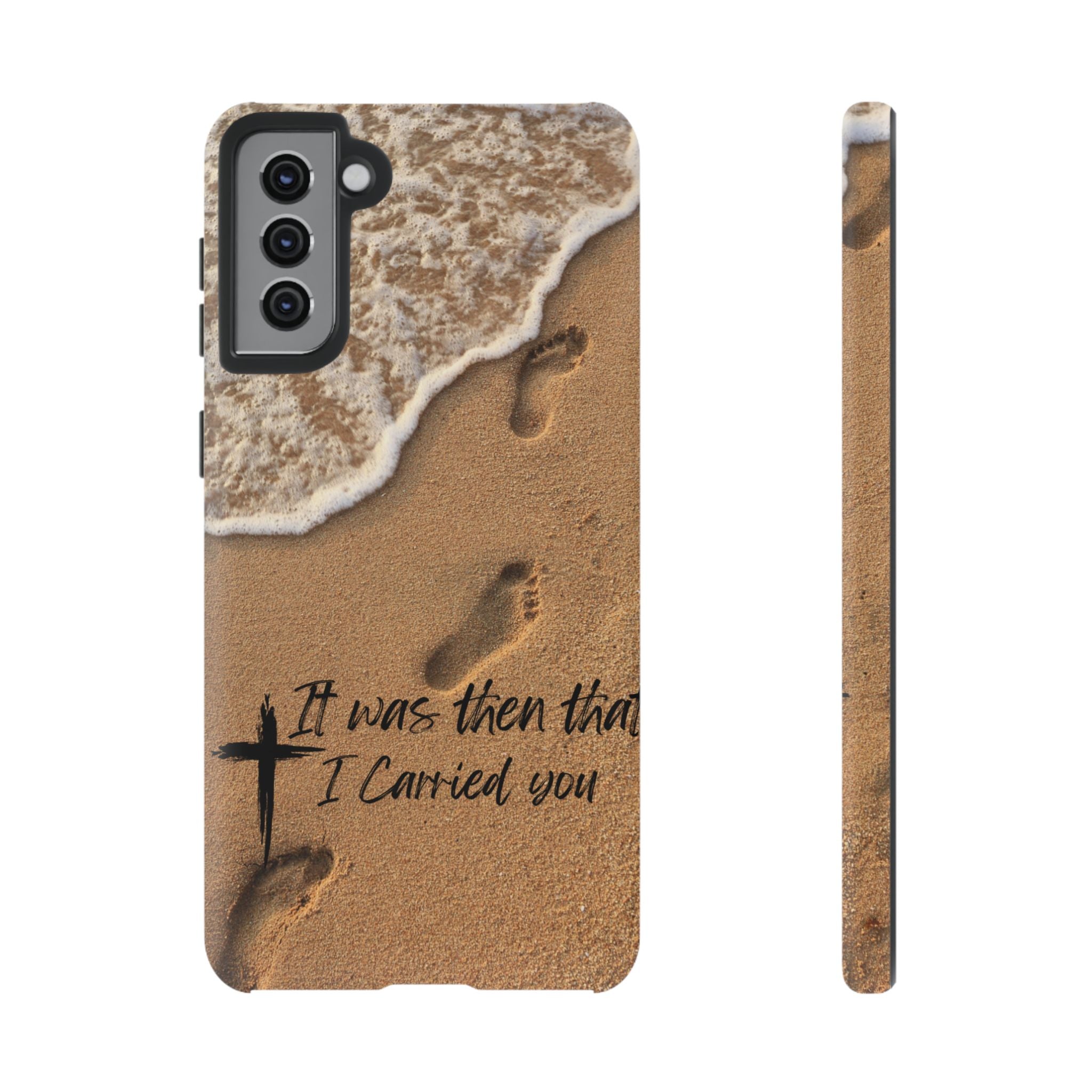 Footprints in the sand phone case