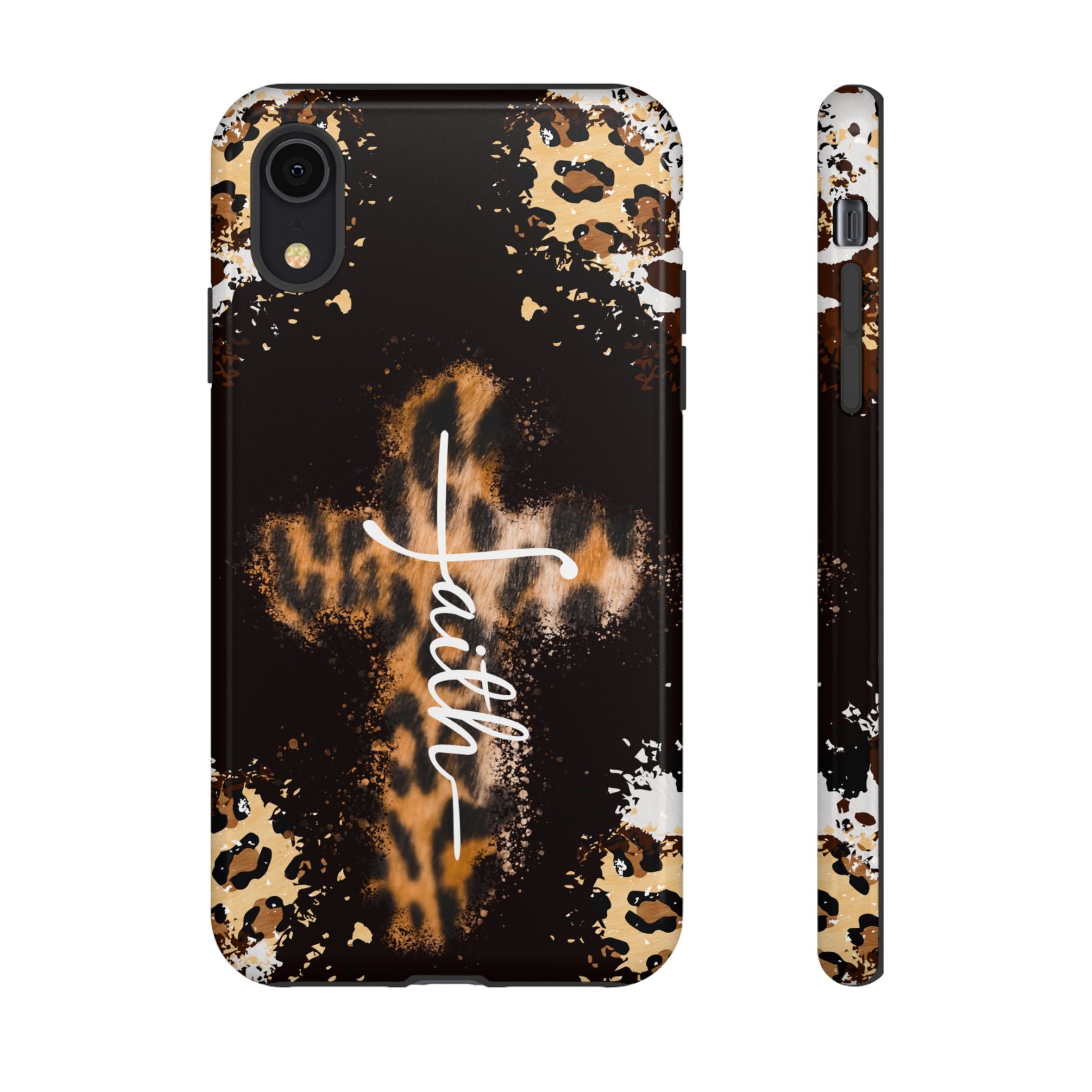 Faith Leopard Cross Non MagSafe Phone Case