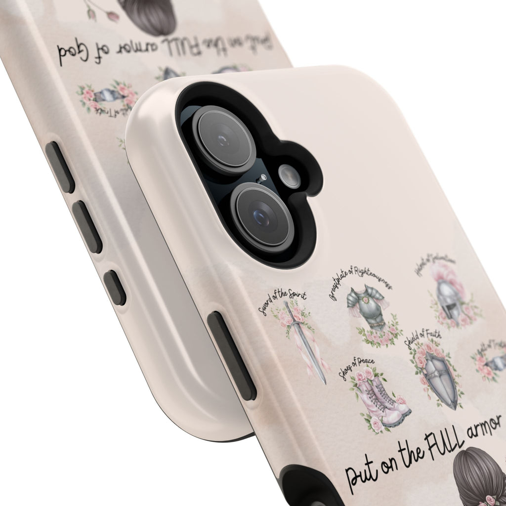 Armor of God Phone Case (dark hair, light skinned woman)