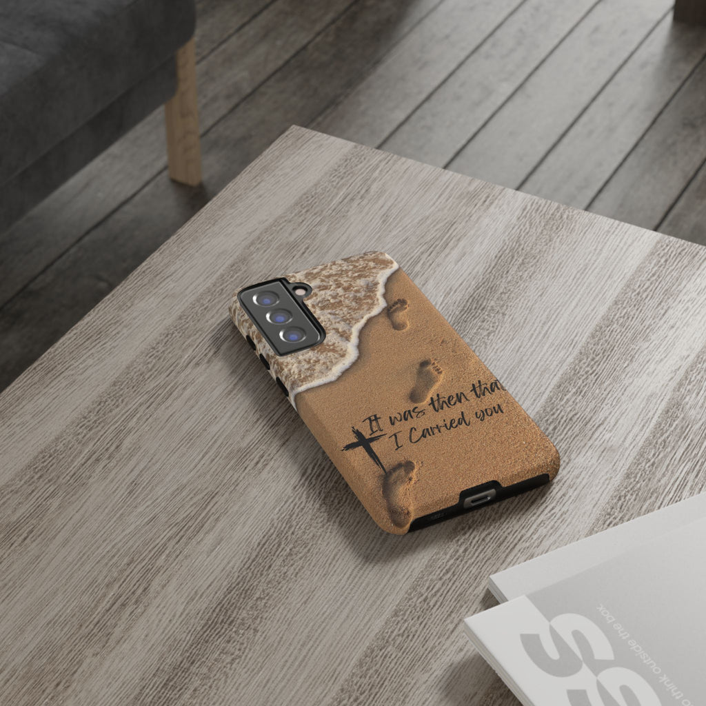 Footprints in the sand phone case