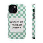 'With God' Checkered Phone Case