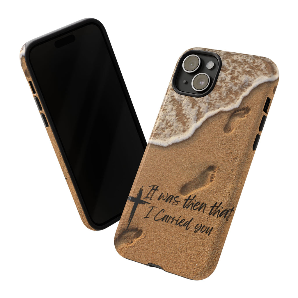 Footprints in the sand phone case