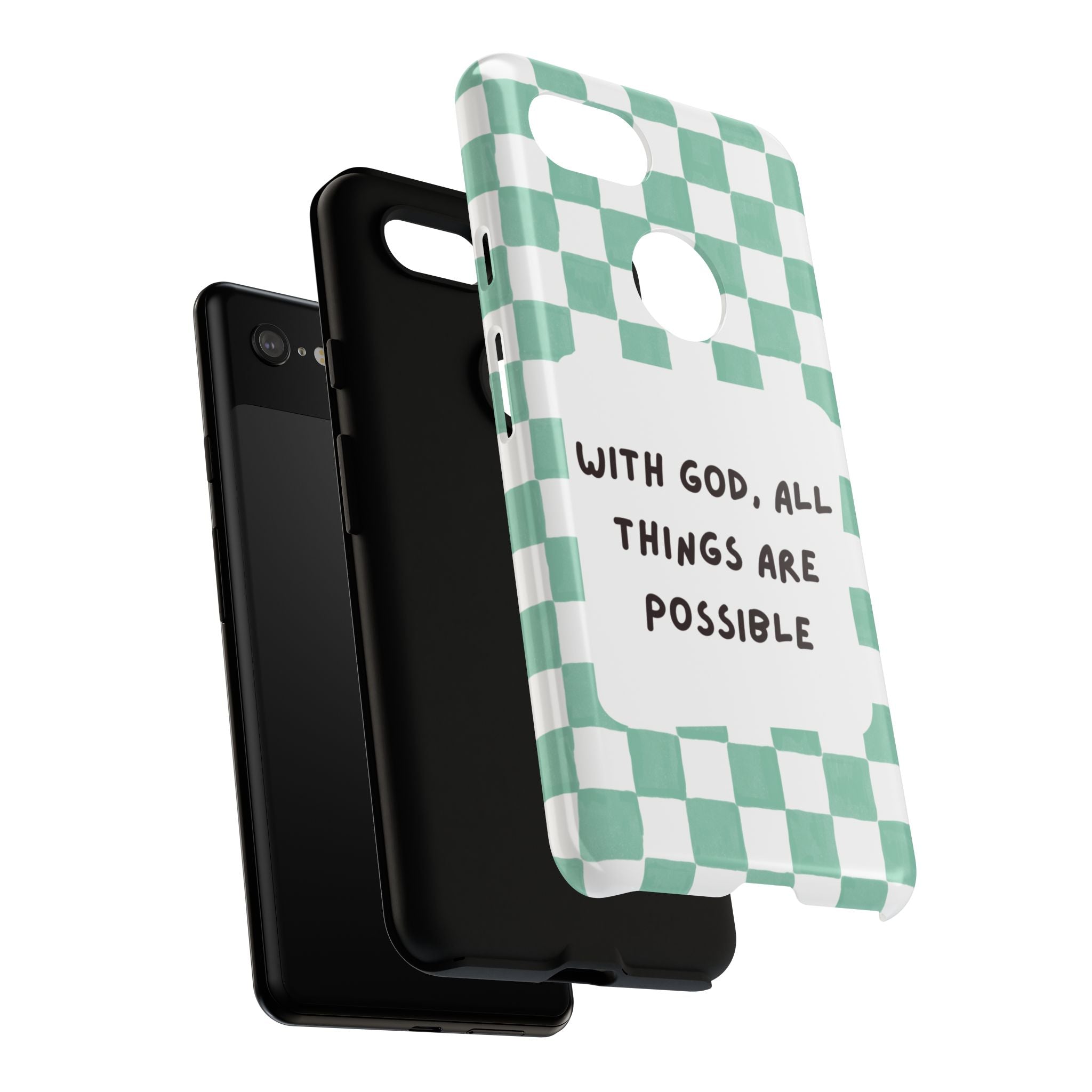 "With God, All Things Are Possible" Non MagSafe Phone Case