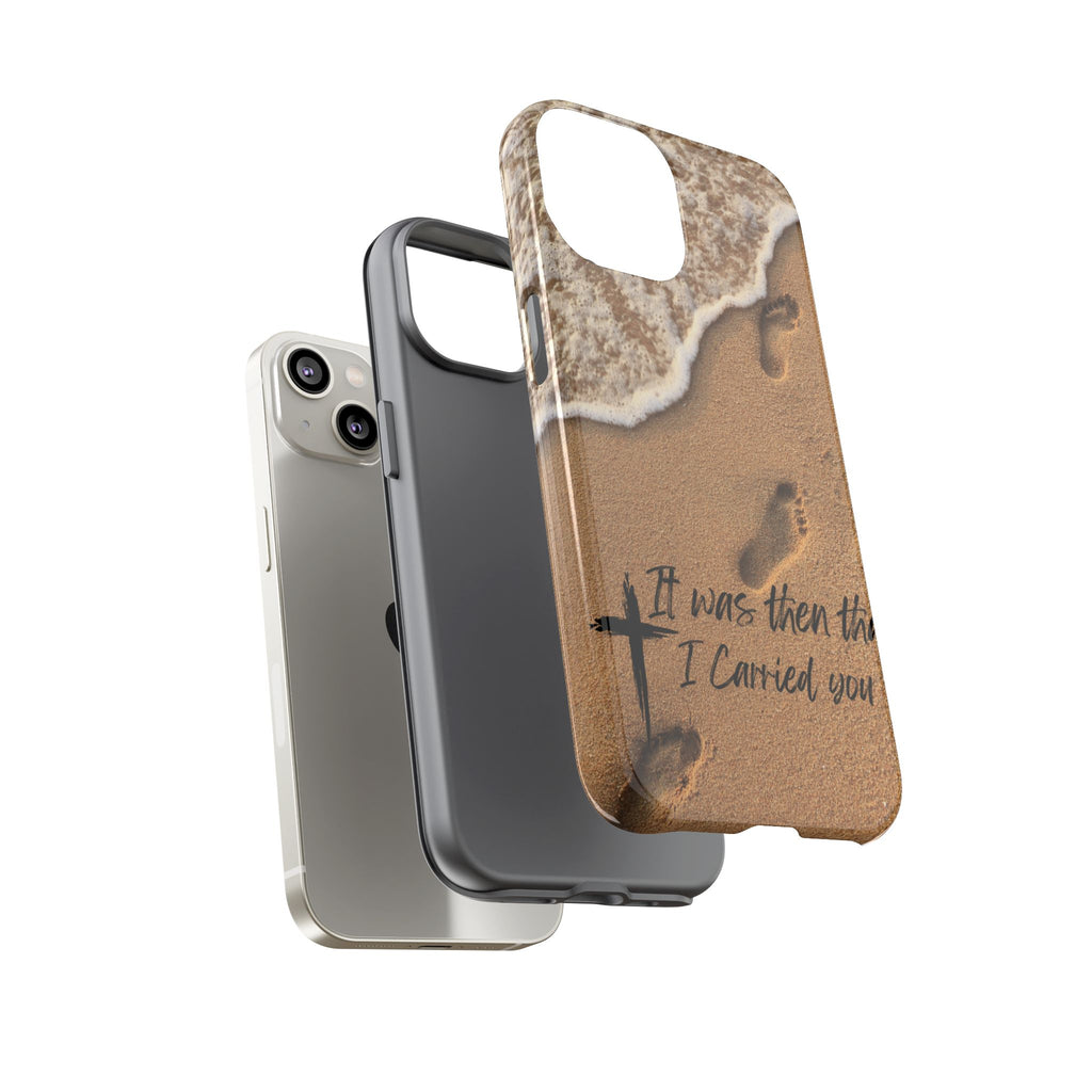 Footprints in the sand phone case