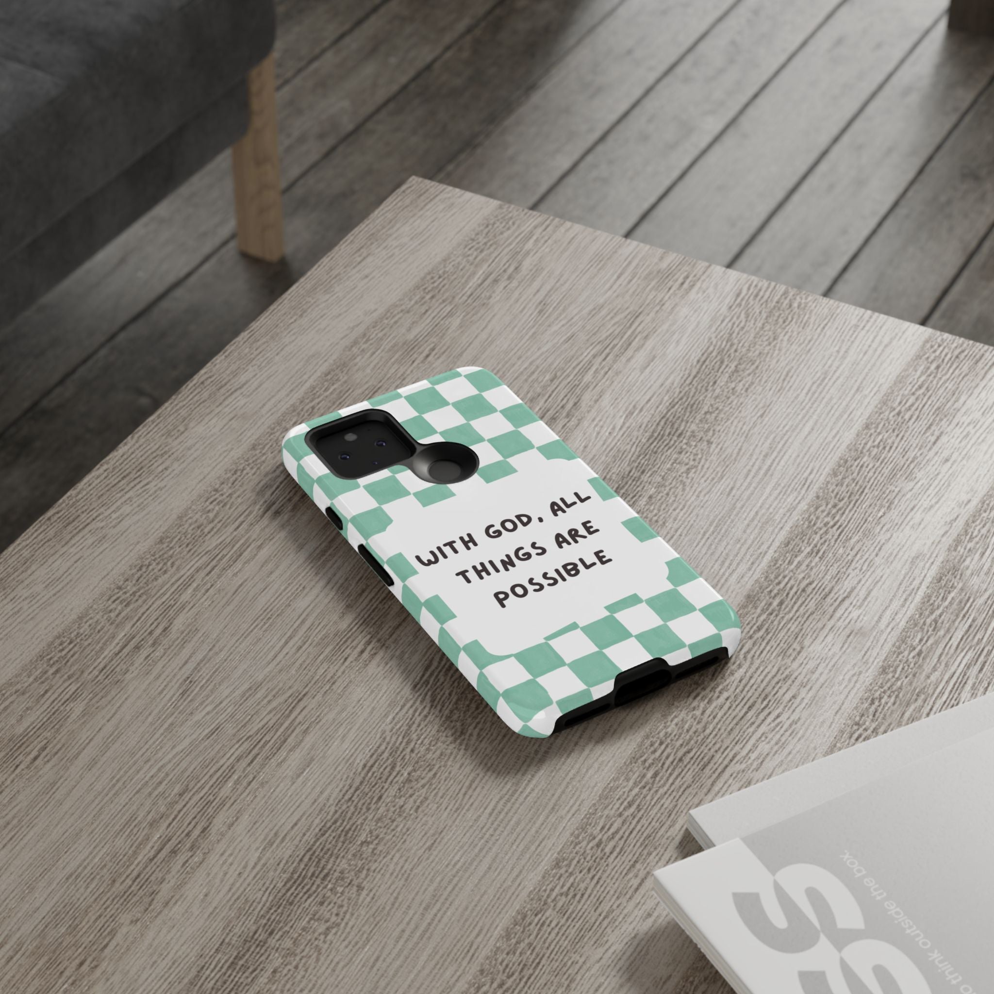 "With God, All Things Are Possible" Non MagSafe Phone Case