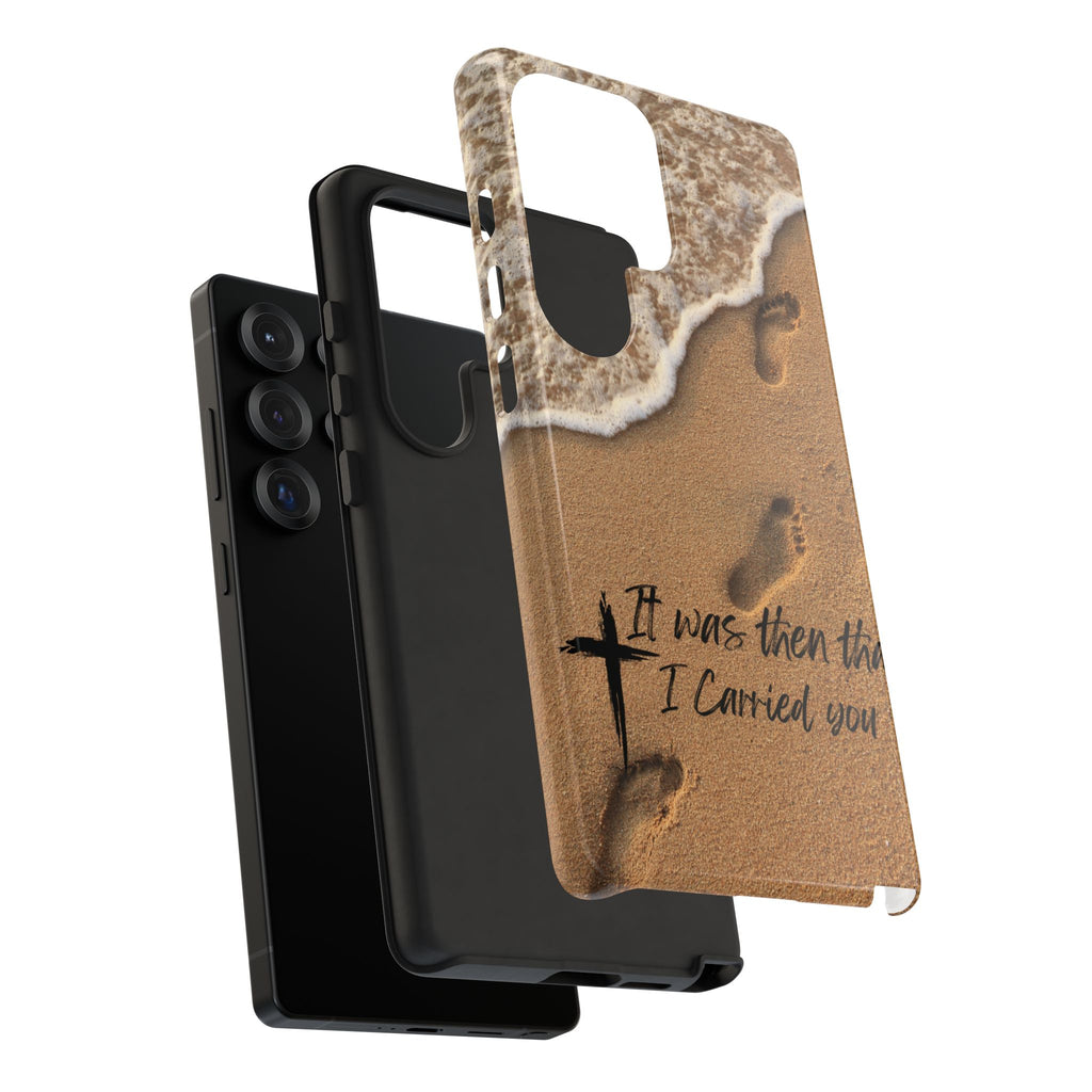 Footprints in the sand phone case