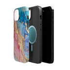 Pink & Blue Marbled MagSafe Phone case