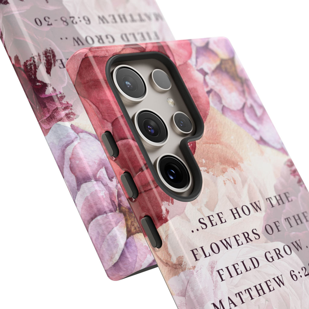 Matthew 6:28 Floral Samsung/Android Phone Case