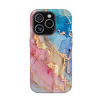 Pink & Blue Marbled MagSafe Phone case