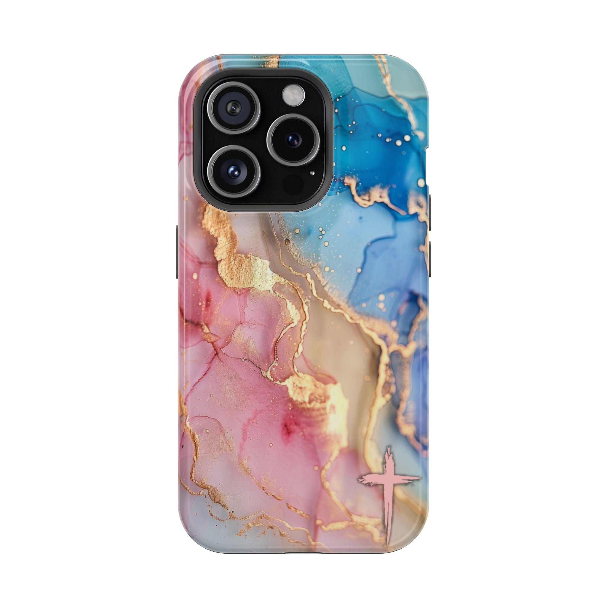 Pink & Blue Marbled MagSafe Phone case