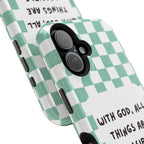 'With God' Checkered Phone Case