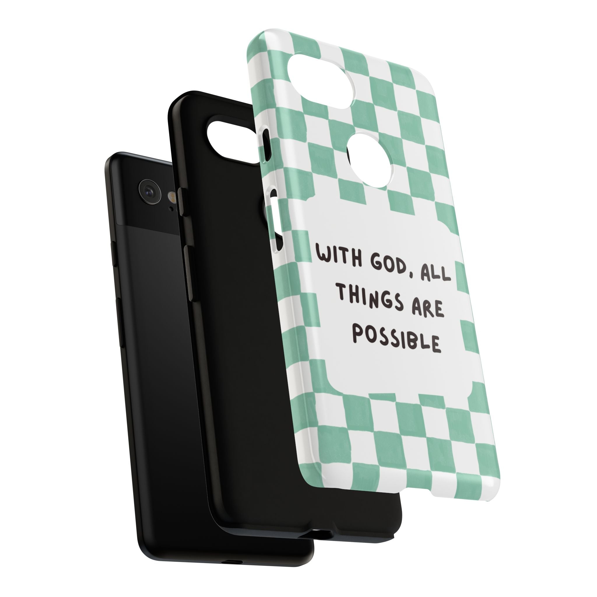 "With God, All Things Are Possible" Non MagSafe Phone Case