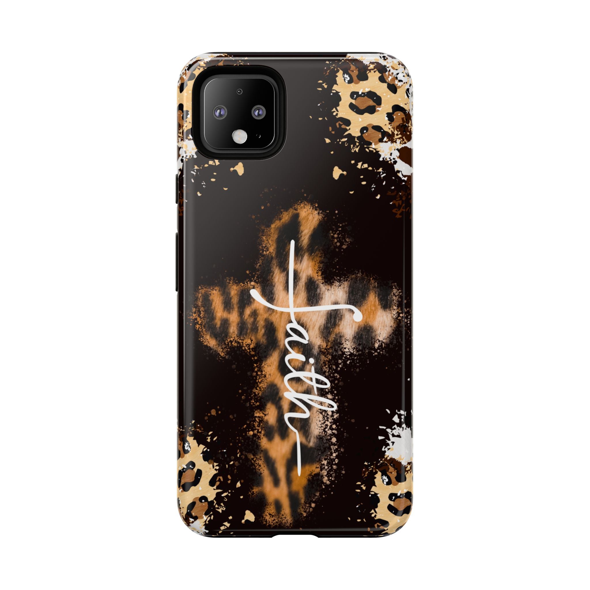 Faith Leopard Cross Non MagSafe Phone Case