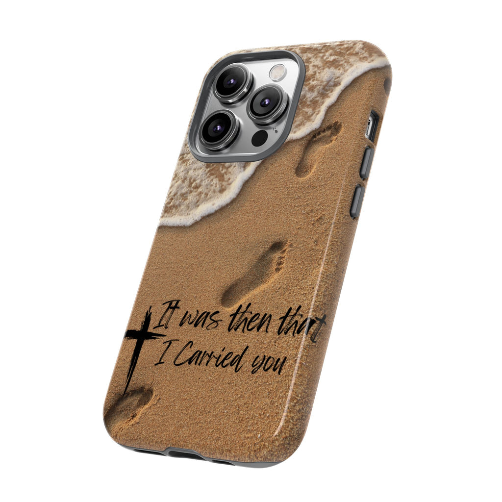 Footprints in the sand phone case