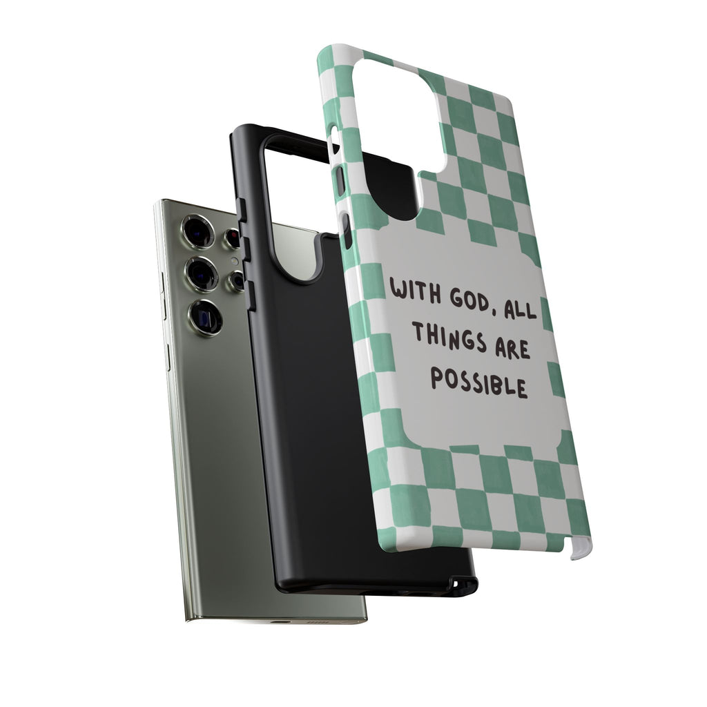 "With God, All Things Are Possible" Non MagSafe Phone Case
