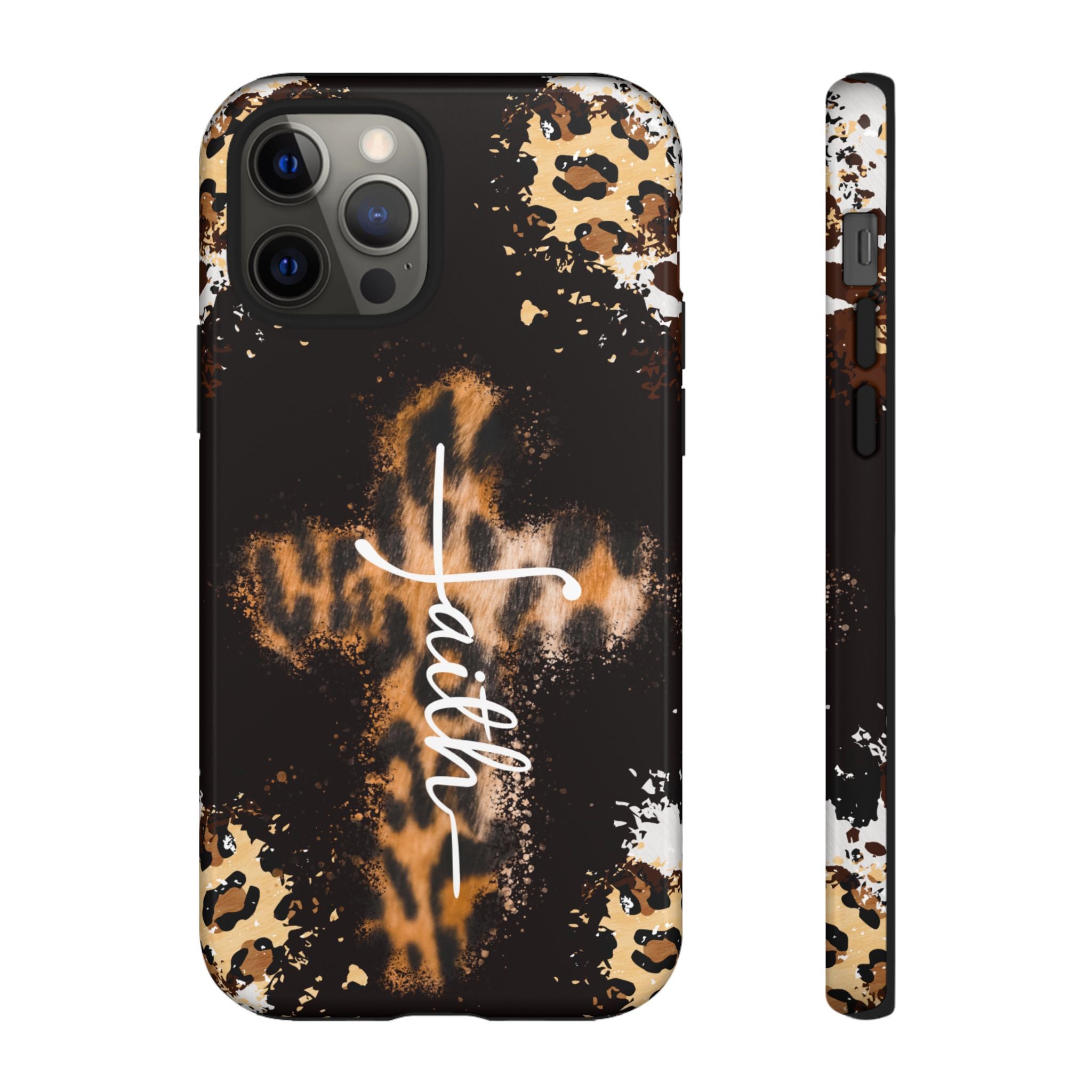 Faith Leopard Cross Non MagSafe Phone Case
