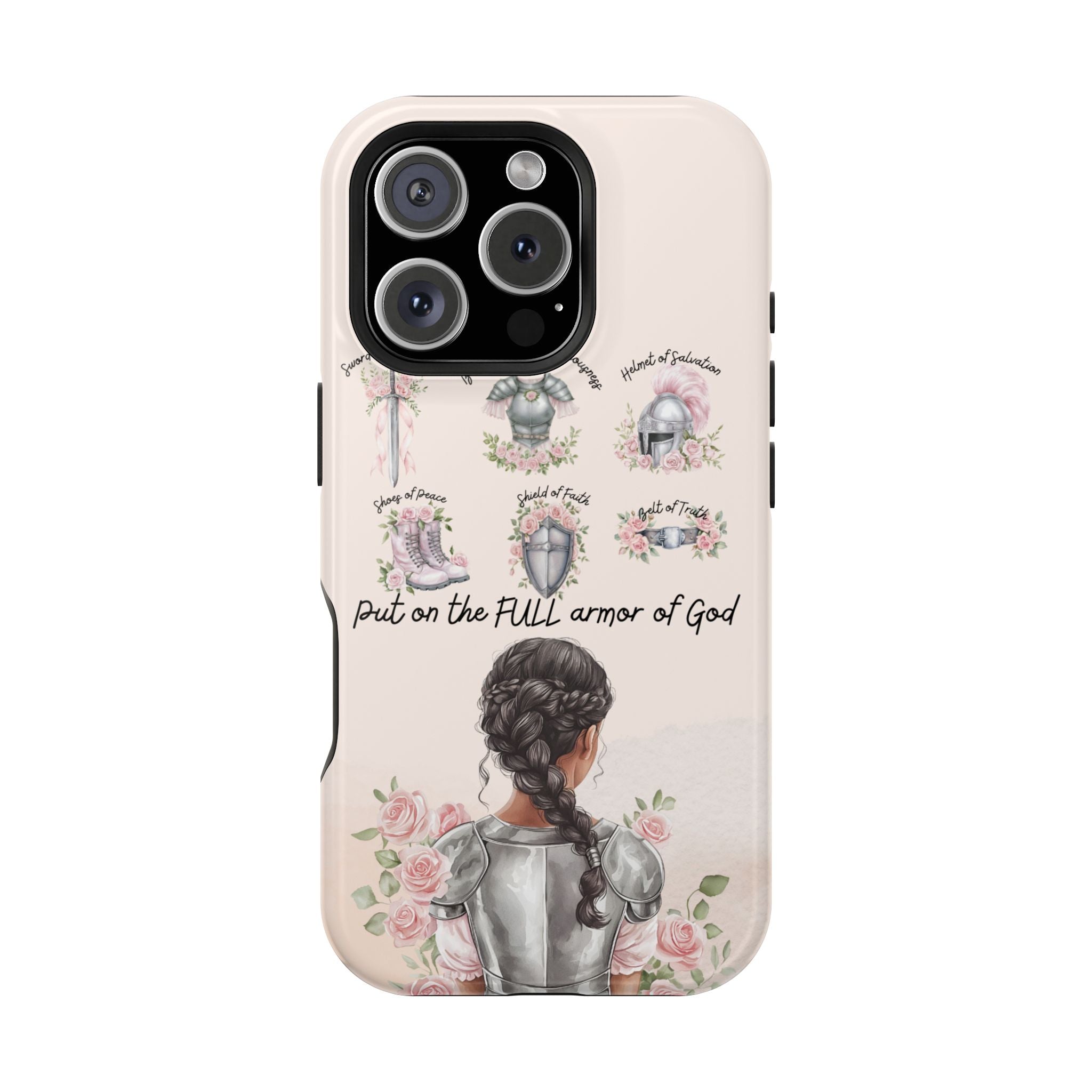 Armor of God (Dark haired woman) phone case