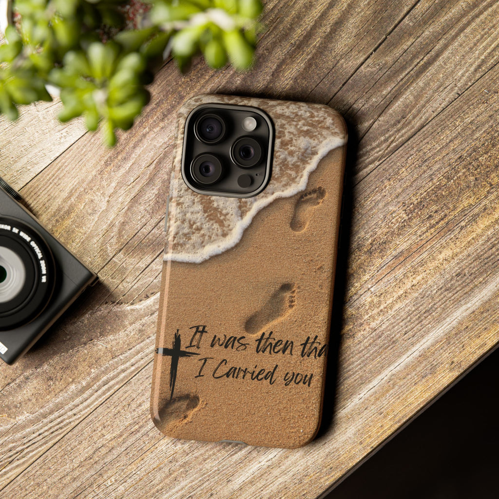 Footprints in the sand phone case