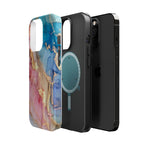 Pink & Blue Marbled MagSafe Phone case