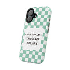 'With God' Checkered Phone Case