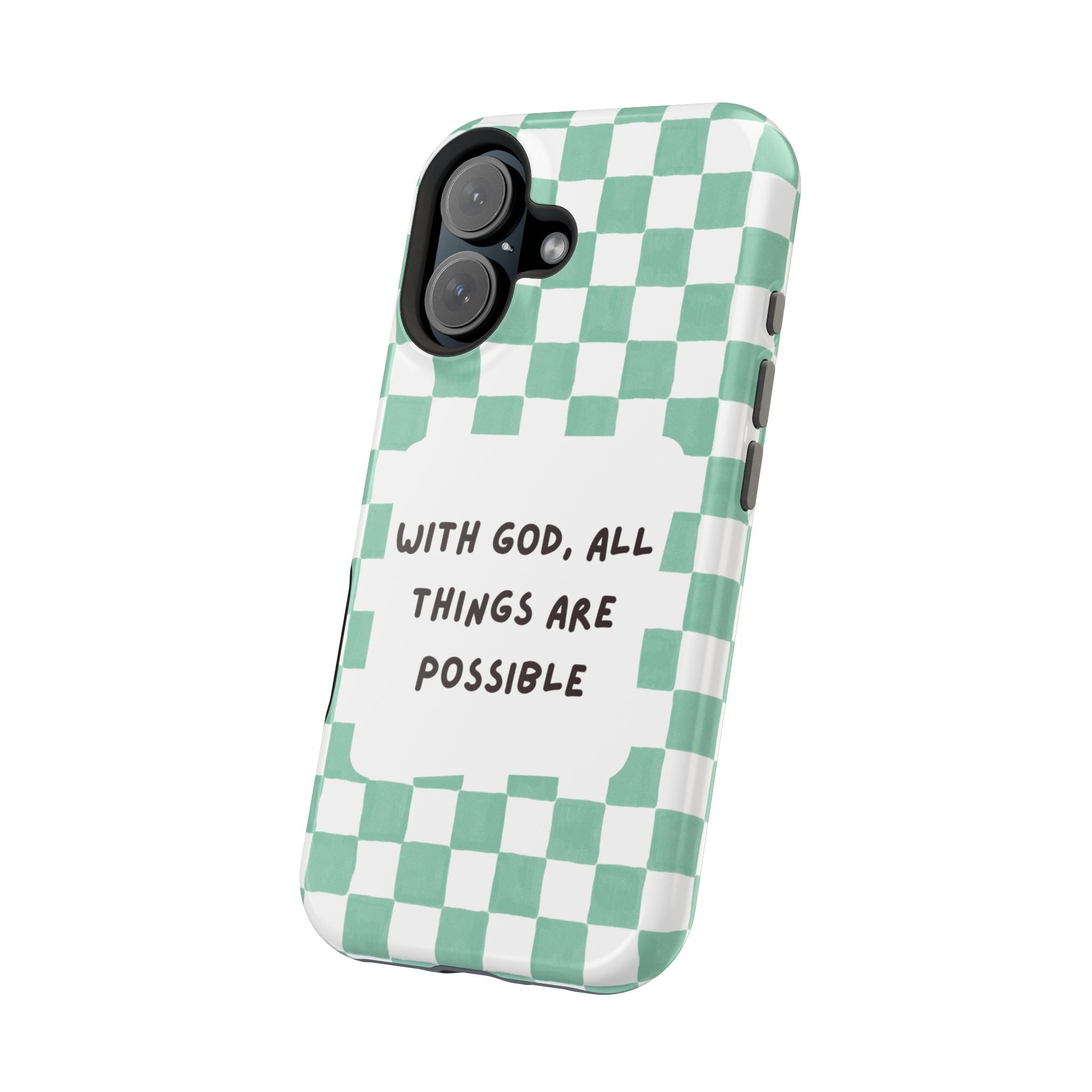 'With God' Checkered Phone Case
