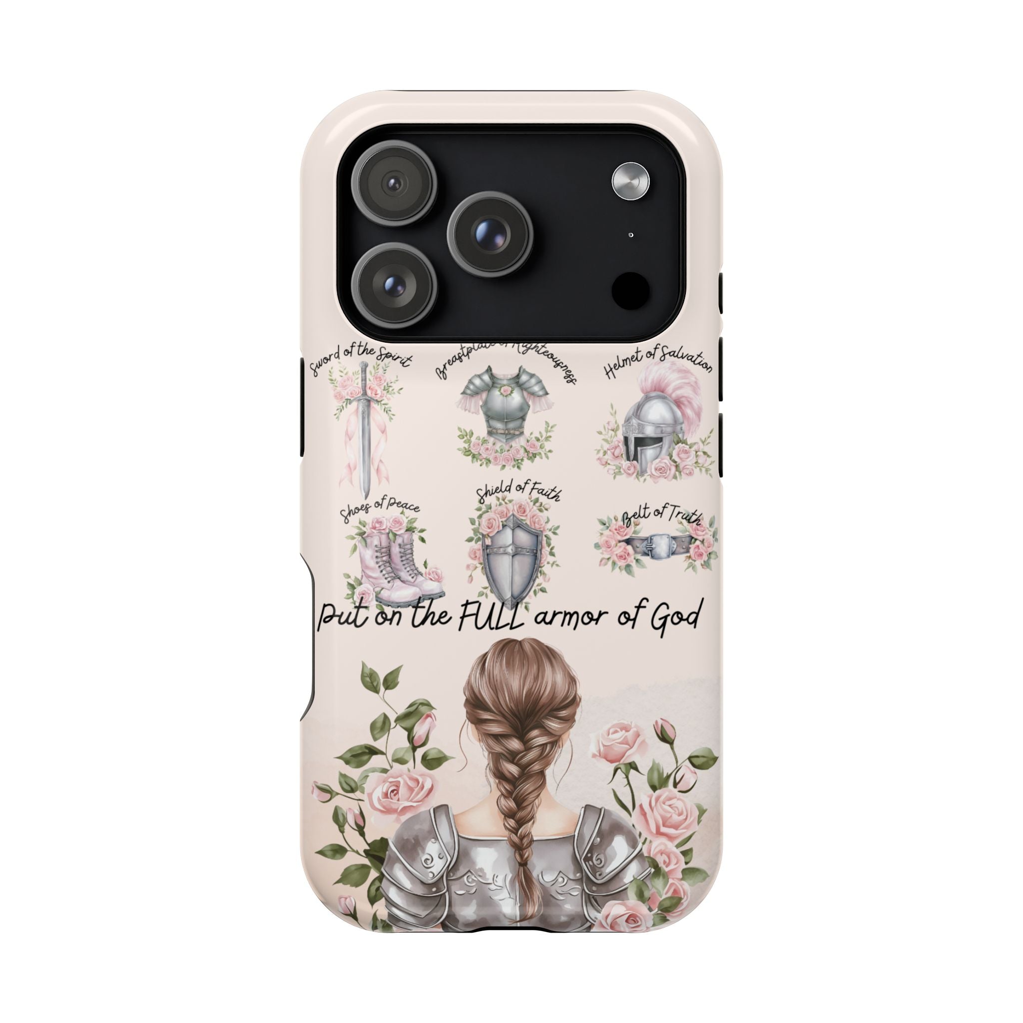 Armor of God (brown hair) phone case