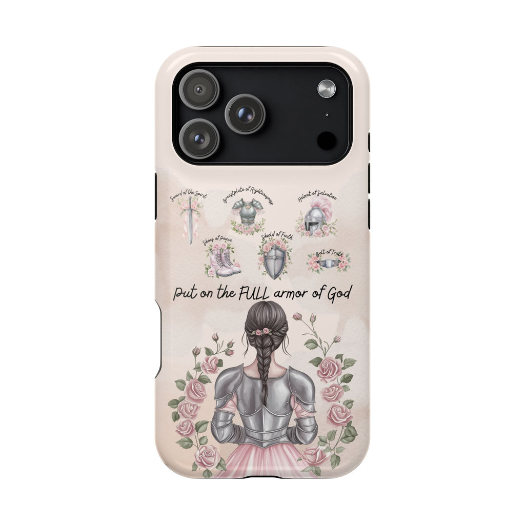 Armor of God Phone Case (dark hair, light skinned woman)
