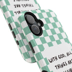 'With God' Checkered Phone Case