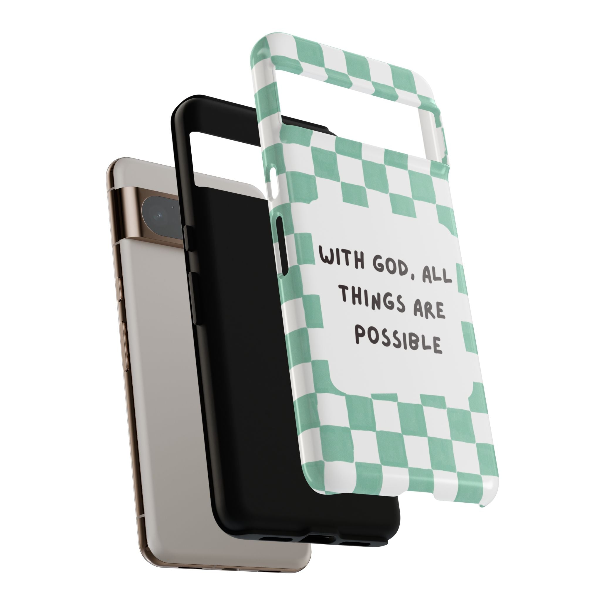 "With God, All Things Are Possible" Non MagSafe Phone Case