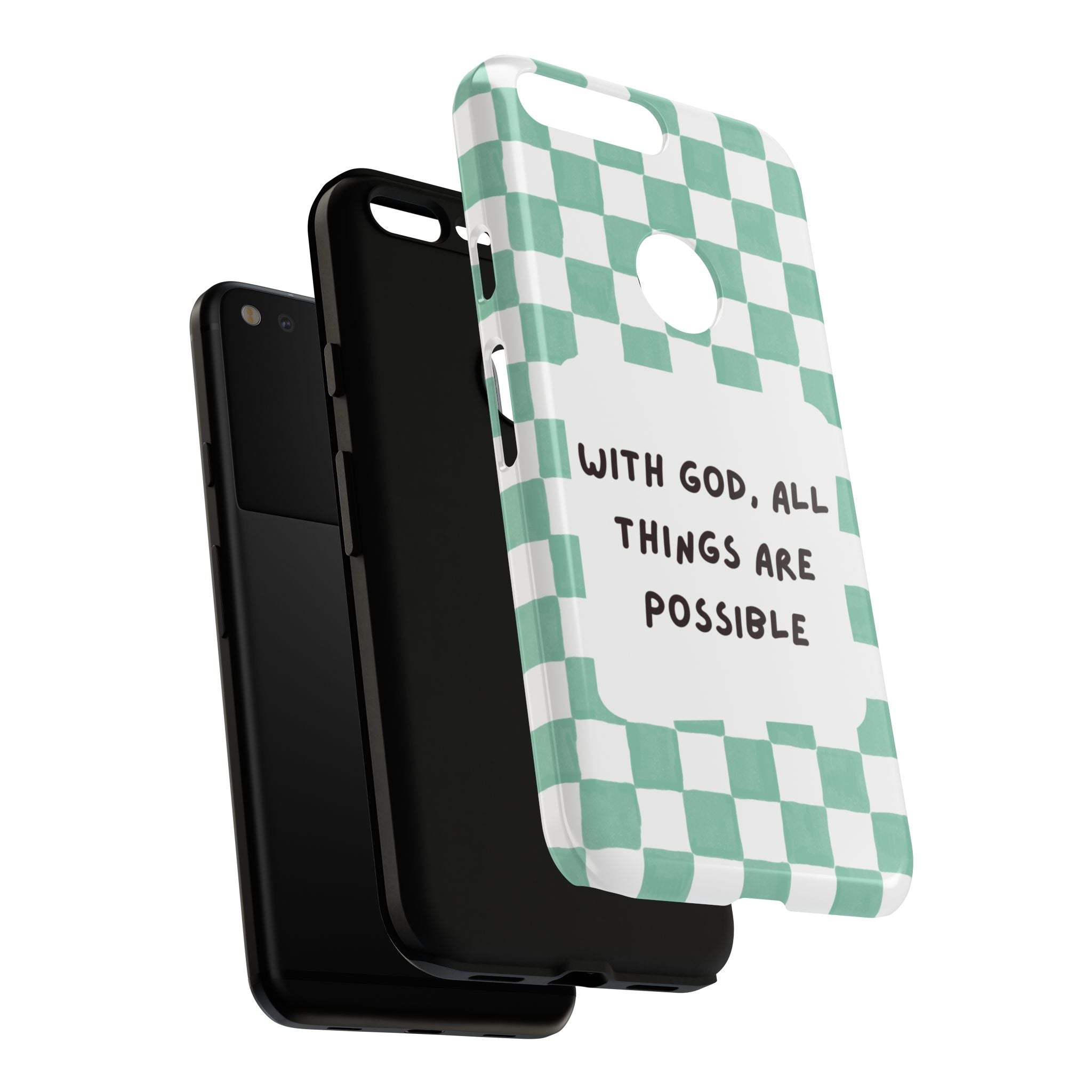 "With God, All Things Are Possible" Non MagSafe Phone Case