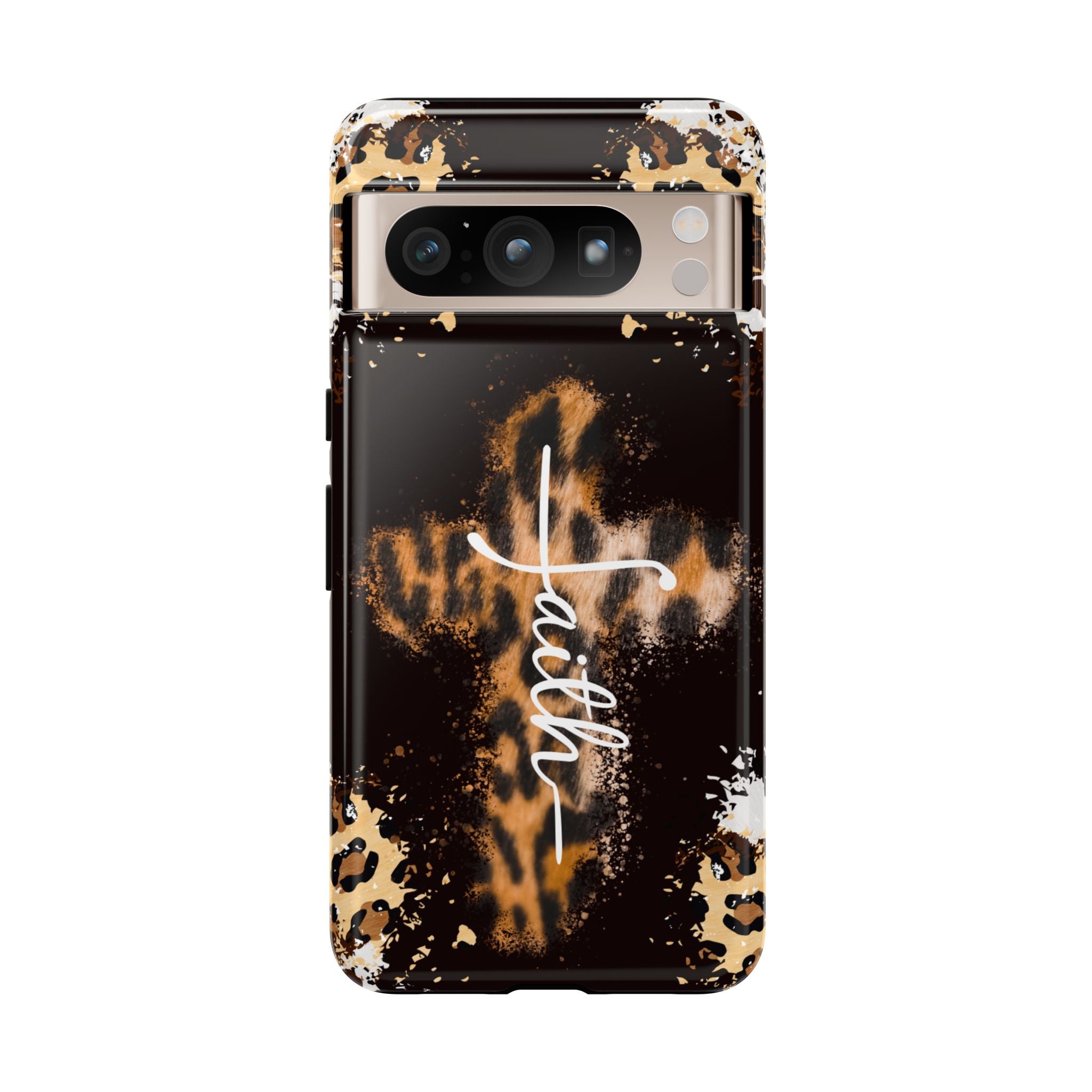 Faith Leopard Cross Non MagSafe Phone Case