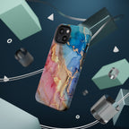 Pink & Blue Marbled MagSafe Phone case