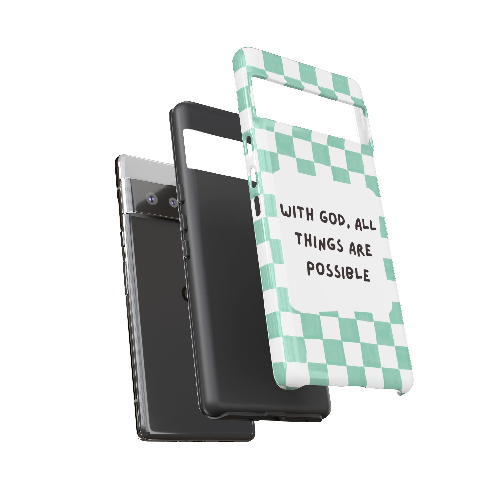"With God, All Things Are Possible" Non MagSafe Phone Case