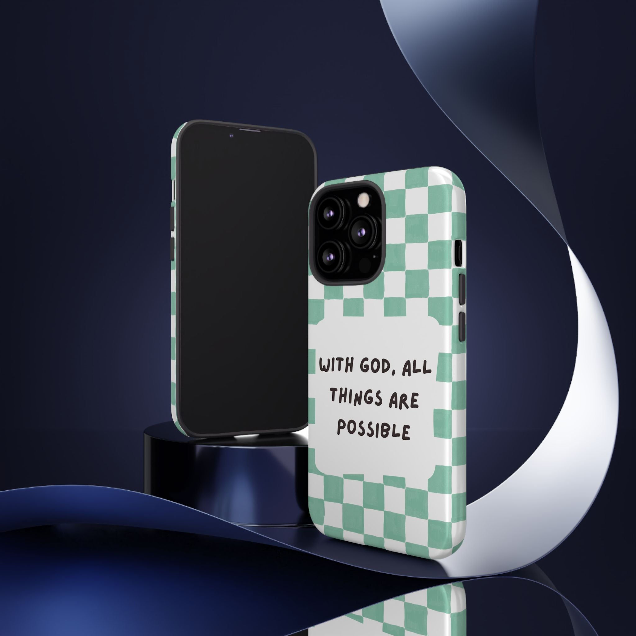 "With God, All Things Are Possible" Non MagSafe Phone Case
