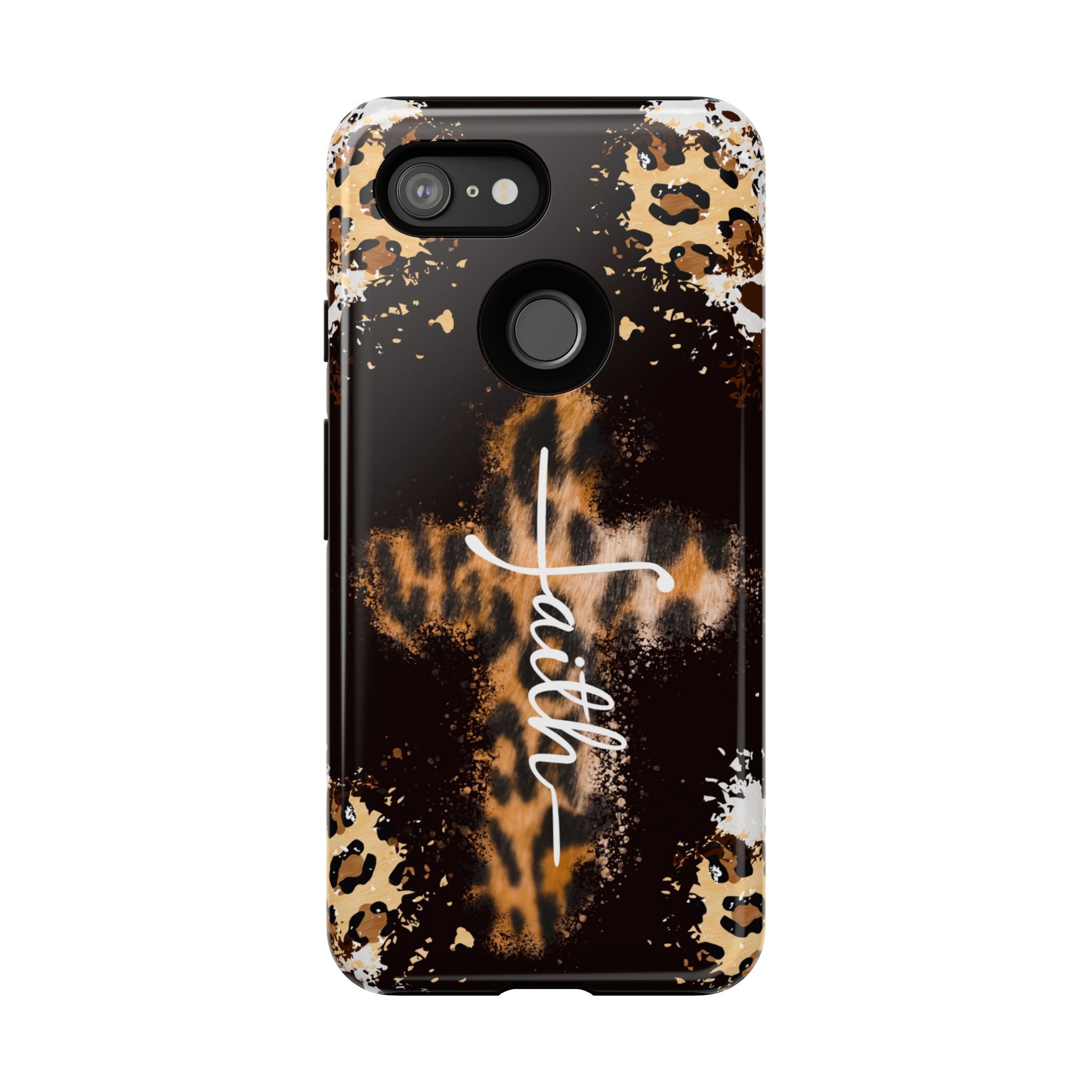 Faith Leopard Cross Non MagSafe Phone Case