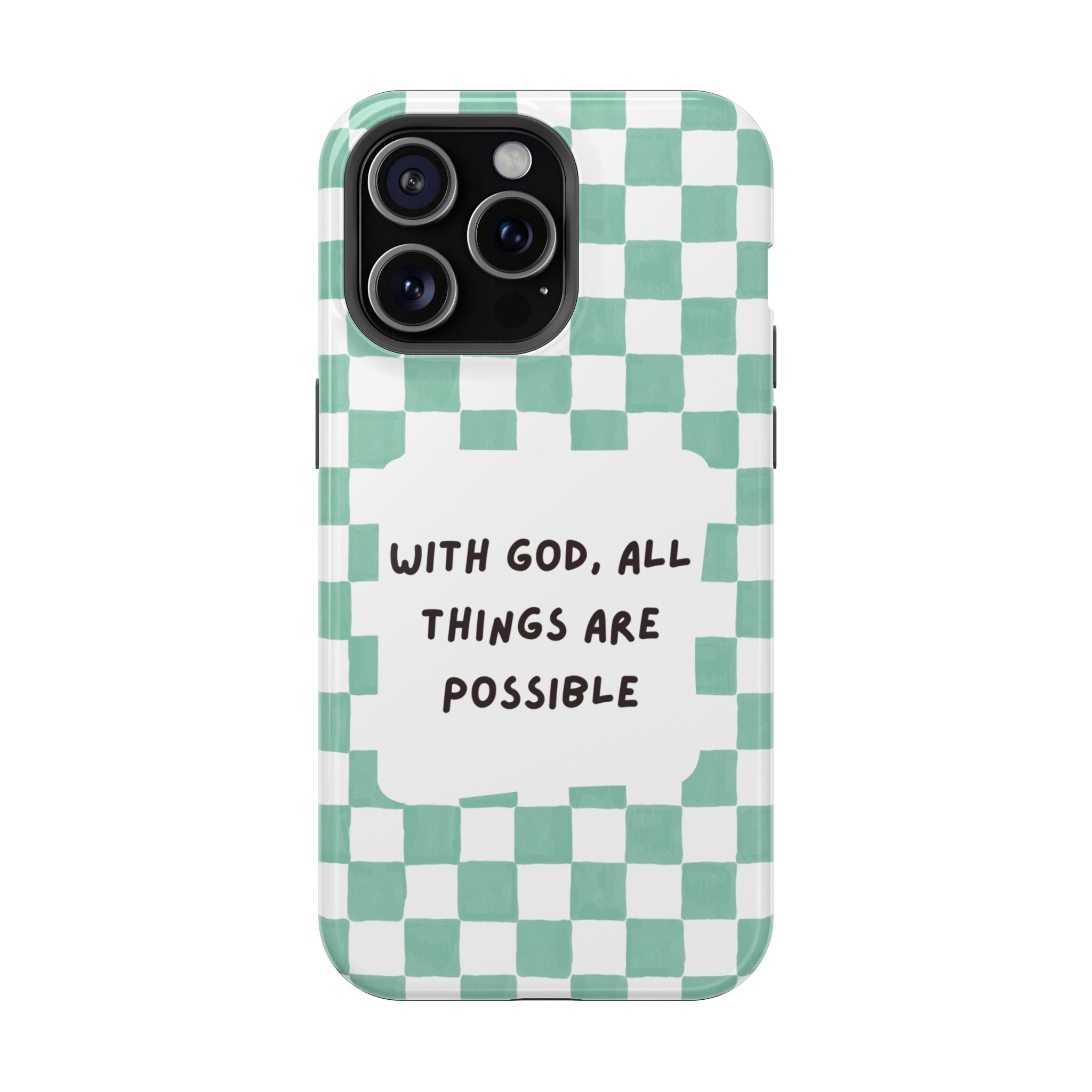 'With God' Checkered Phone Case