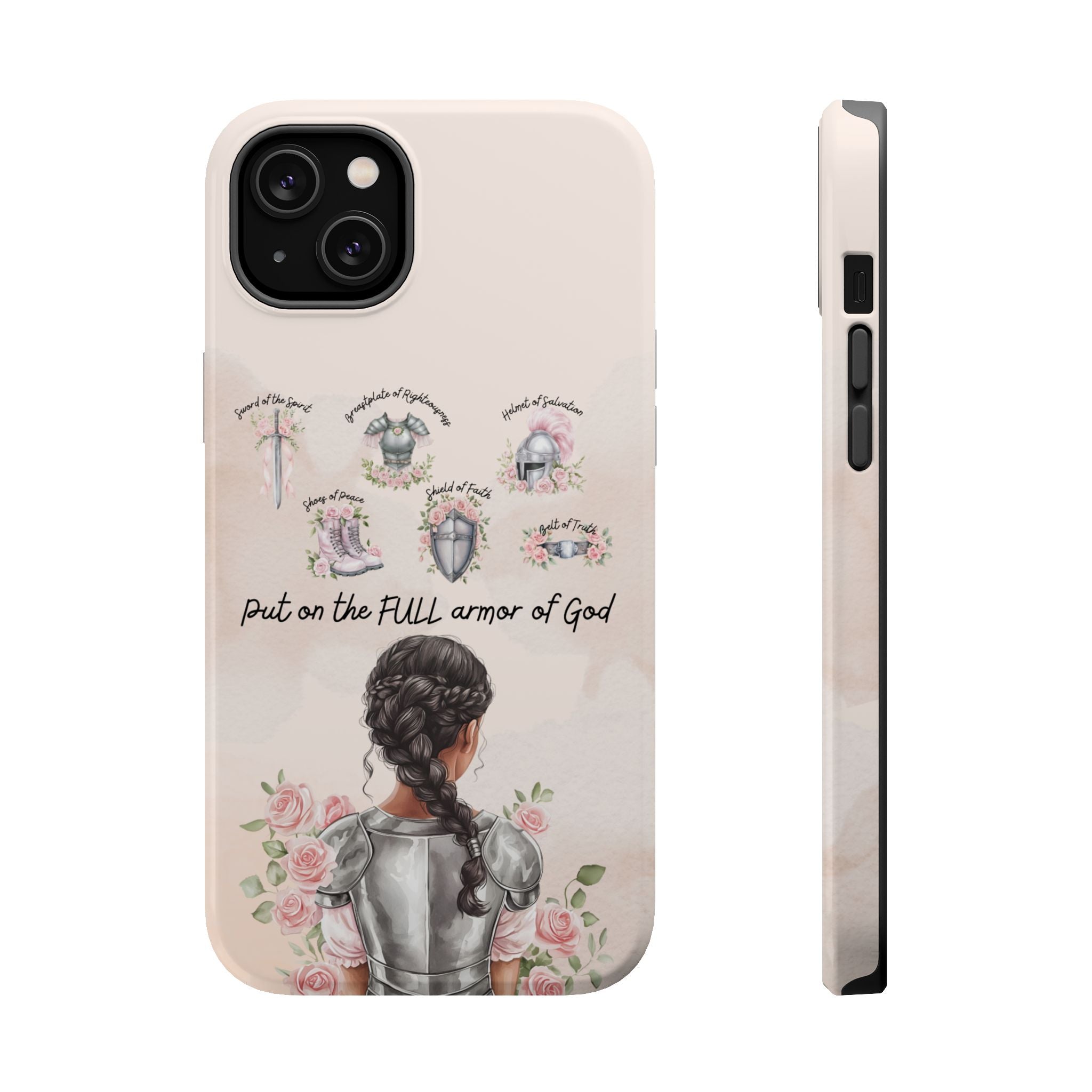Armor of God (Dark haired woman) phone case