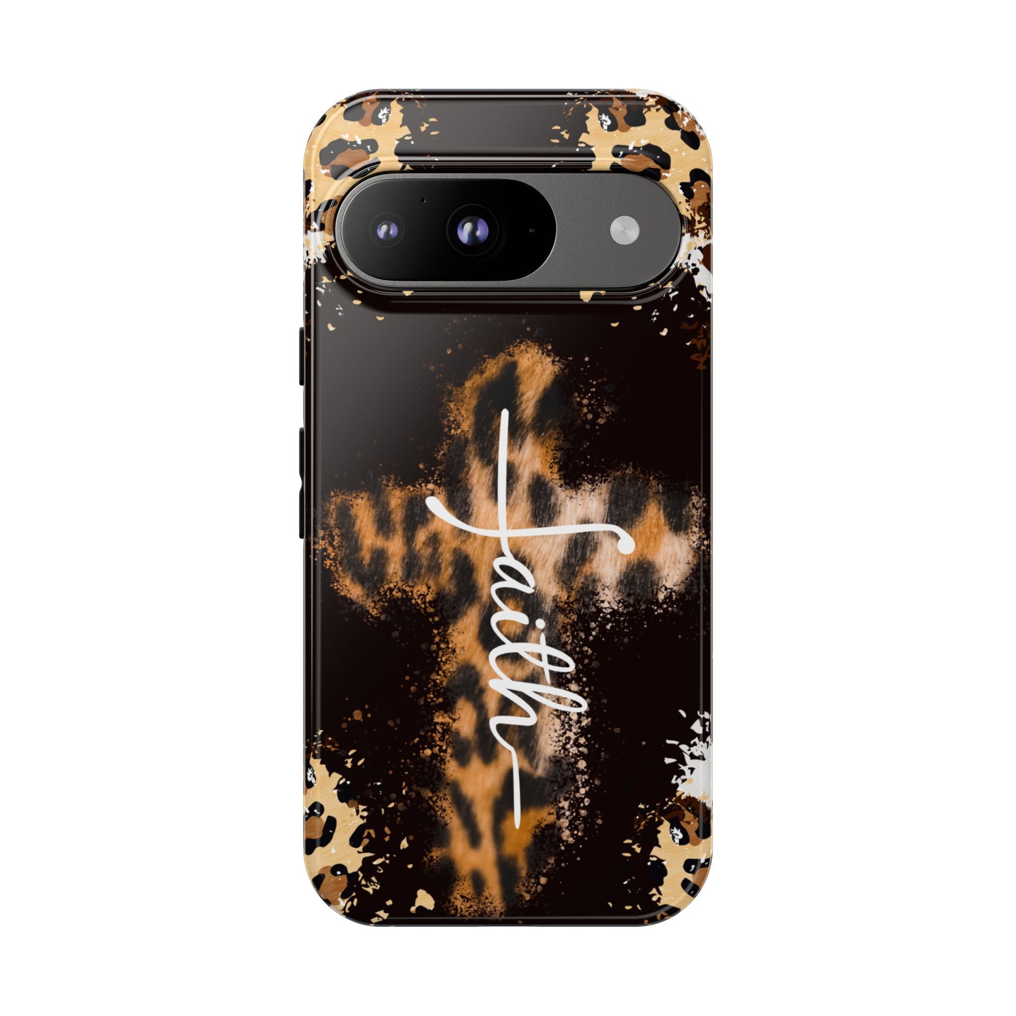 Faith Leopard Cross Non MagSafe Phone Case
