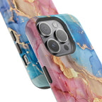 Pink & Blue Marbled MagSafe Phone case